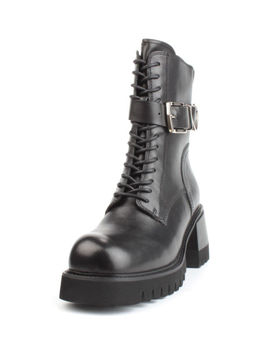 01- GZ6115-G71 BLACK Ботинки демисезонные женские (натуральная кожа)