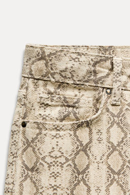 Z1975 HIGH-WAIST STRAIGHT ANIMAL PRINT JEANS - Zara фото 4