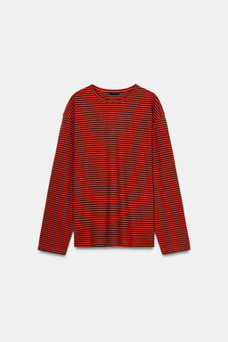 CAMISETA RAYAS ALGOD?N Y LINO / Rojos - Zara фото 5