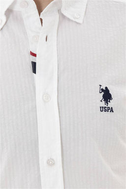 Мужская белая рубашка с длинным рукавом - U.s. polo assn фото 7