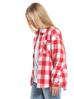 Рубашка в клетку UD 8043 красная клетка - Mini maxi фото 5