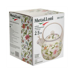 Чайник эмал. 2,5 л со свистком "Прованс", арт. ЕМ-1317