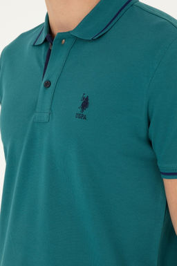 Футболка U.S. Polo Assn мужская темно-зеленая хлопок  фото 7