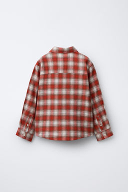 CHECK SHIRT WITH EMBROIDERED TEXT - Zara фото 2