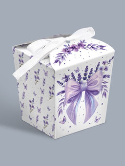 Цена за 5 шт. Бонбоньерка Лаванда, 7.5 ? 8 ? 7.5 см