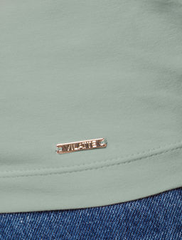 VILATTE / Футболка из хлопкового облегченного полотна с авторским принтом  фото 3