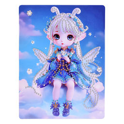 Мозаика алмазная "Девочка-бабочка" 15*20см