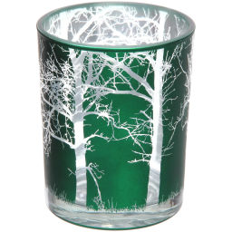 Подсвечник "Зимний лес" 10*12,5 см, Изумруд