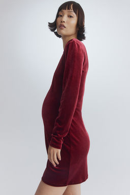 MAMA Vestido de velour con espalda escotada - H&m фото 4
