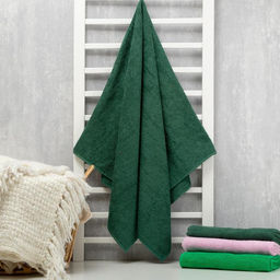 Полотенце махровое «Экономь и Я», 70×130 см, хлопок 100%, тёмно-зелёное