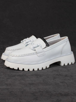 03-HY6-2D WHITE Лоферы женские (натуральная кожа) - Фабричный китай фото 4