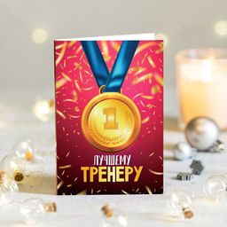 ? Открытка 4 шоколадки "Лучшему тренеру"