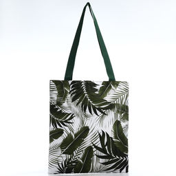 Сумка шопер Тропики 35х0.5х40 см, отд без молнии, без подклада, зеленая - Nazamok фото 5