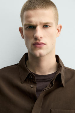 CAMISA FLUIDA RELAXED FIT / Marr?n - Zara фото 5