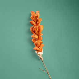 Сухоцвет на бамбуковом стебле, 150 см, оранжевый