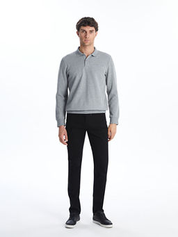 Polo Yaka Uzun Kollu Erkek Sweatshirt