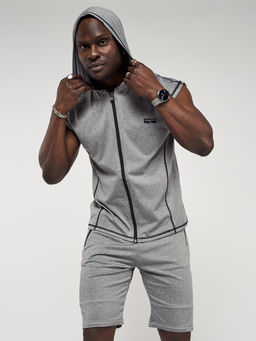 Спортивный костюм летний мужской серого цвета 22610Sr