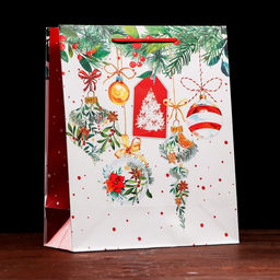 Пакет подарочный Ёлка с украшениями , 26 х 32х 12 см - Simaland фото 3