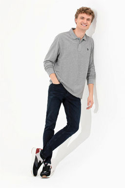 Мужской серый меланжевый базовый свитшот Неожиданная скидка в корзине - U.s. polo assn фото 4