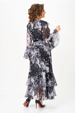 Платье Anastasia Mak 1280 серый+черный мультиколор  фото 8