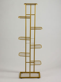 Подставка для цветов Greengo, 8 полок, 43×22×141 см, напольная, металл, цвет золотой