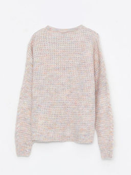 Bisiklet Yaka Sa? ?rg?s? Desenli Uzun Kollu K?z ?ocuk Triko Kazak - Waikiki фото 2