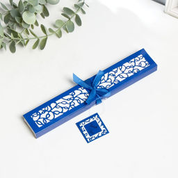 Веер складной h=21 см изгиб, с кистью Цветы, в коробке, бело-синий