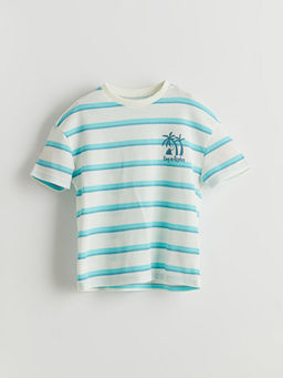 Bisiklet Yaka ?izgili Erkek ?ocuk Ti??rt