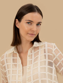 Krem Transparan Comfort Fit Uzun Kollu G_mlek