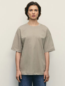 Футболка оверсайз с контрастными окантовками / Zarina  фото 3