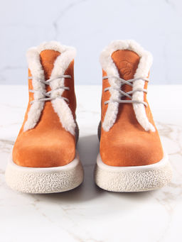 Ботинки 308.агатаw.Мандарин замша з/шерсть