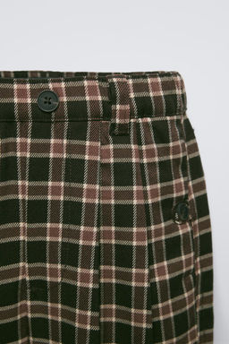 CHECKED BALLOON TROUSERS WITH PLEATS - Zara фото 3