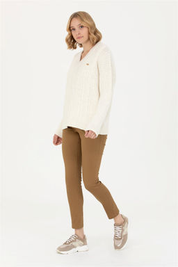 Женские брюки из плотной ткани светло-хаки - U.s. polo assn фото 3