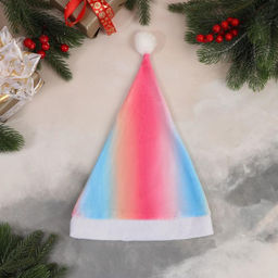 Колпак новогодний Градиент 28х39 см розово-голубой
