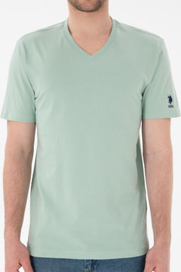 Erkek Regular Fit V Yaka Su Ye_ili Basic Ti__rt Sepette S_rpriz _ndirim - U.s. polo assn фото 7