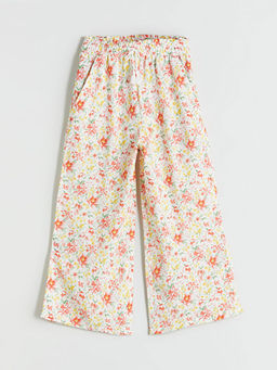 Beli Lastikli ?i?ekli K?z ?ocuk Pantolon