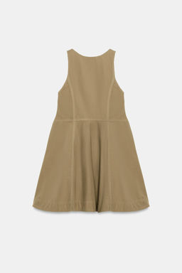 VESTIDO POPEL?N LAVADO / Khaki oscuro