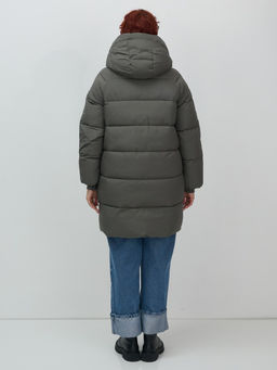 Пальто двубортная зимнее утепленное женское зеленого цвета 7732Z - Visdeer фото 15