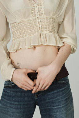 LACE GAUZE SHIRT - Zara фото 15