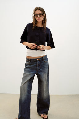 CHAQUETA CORTA PUNTO / Marino