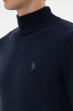 Erkek Slim Fit Bo_azl_ Lacivert Melanj Basic Kazak - U.s. polo assn фото 7