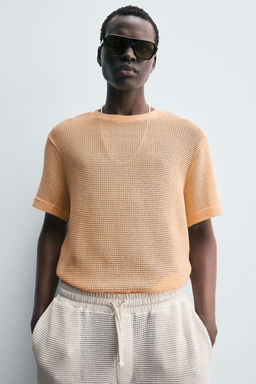 OPEN TEXTURED T-SHIRT - Zara фото 5