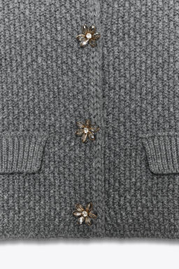 CARDIGAN WITH RHINESTONE BUTTONS - Zara фото 8