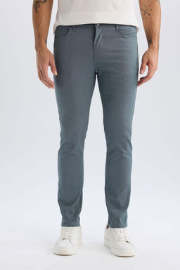 Slim Fit Yazl_k Chino Kanvas Dokulu Pantolon - Defacto фото 4