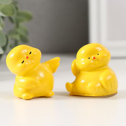 Цена за 4 шт. Фигурка полистоун Птенчик, 3?3?4.5 см, МИКС