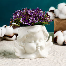 Декоративный горшок для цветов «Ангел», 250 мл, 13×8×9 см, керамический, белый