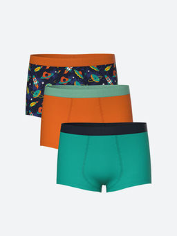 Bask?l? Erkek ?ocuk Boxer 3l?