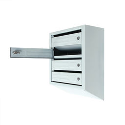 Ящик почтовый многосекционный, 4 секций, с задней стенкой, серый, дверка МИКС