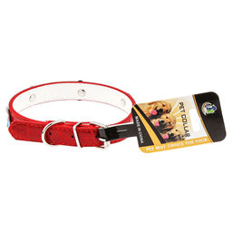 Пэт тойс (Pet toys) Ошейник для собаки Цветы 1,9х45см, металлическая застежка, под кожу, с декором, на картоне, цвета в ассортименте: красный, синий, черный, коричневый (Китай)  фото 2