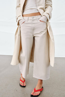 JEANS ZW COLLECTION CULOTTE TIRO MEDIO / Piedra - Zara фото 4
